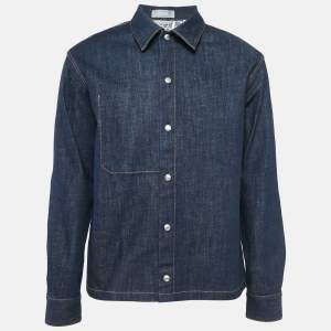 Dior Homme Navy Blue Denim Button Front Jacket S