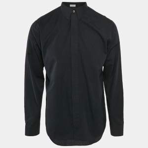 Dior Homme Black Logo Jacquard Cotton Full Sleeve Shirt L