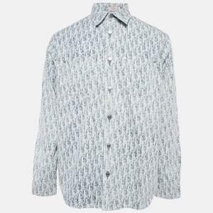 Dior Homme Blue Oblique Denim Long Sleeve Shirt M