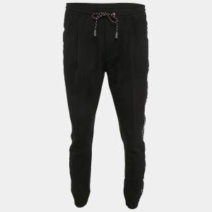 Dior Homme Black Wool Tape Trimmed Pants L