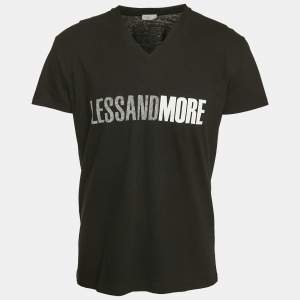 Dior Homme Black Printed Jersey V-Neck T-Shirt S