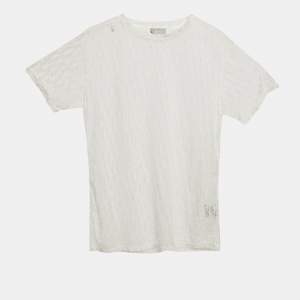 Dior Homme White Oblique Mesh Sheer T-Shirt XS