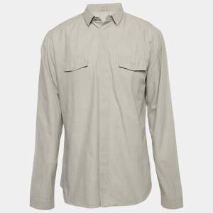 Dior Homme Grey Cotton Long Sleeve Shirt L