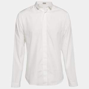 Dior Homme White Cotton Slim Fit Shirt L