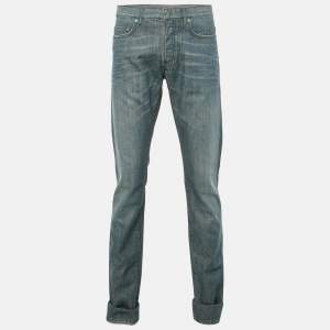 Dior Homme Navy Blue Denim Straight Fit Jeans L Waist 33"