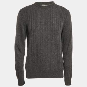 Dior Homme Dark Grey Wool Crew Neck Long Sleeve Sweater S