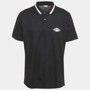 Dior Homme x Jordon Navy Blue Air Dior Applique Pique Polo T-Shirt XL