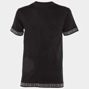 Pre Owned Dior Homme X Stussy Black Cotton Logo Embroidered Crew Neck T-Shirt XS