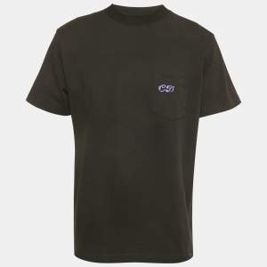 Pre Owned Dior Homme Black CD Embroidered Jersey T-Shirt L