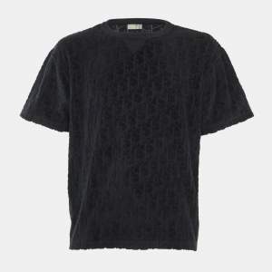 Pre Owned Dior Homme Black Terry Oblique T-Shirt XL