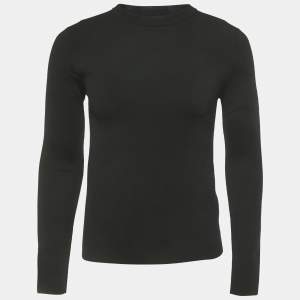 Pre Owned Dior Homme Black Stretch Knit Crewneck Sweatshirt XS