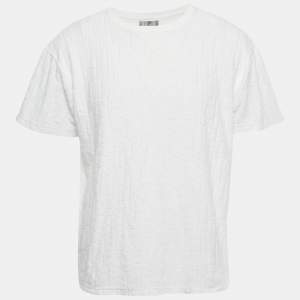 Pre Owned Dior Homme White Oblique Terry Cotton T-Shirt M