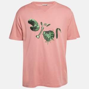 Pre Owned Dior Homme Pink Insect Logo Print Jersey T-Shirt M