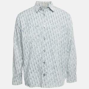 Pre Owned Dior Homme Blue Oblique Denim Shirt S