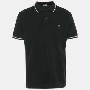 Pre Owned Dior Homme Black Bee Embroidered Pique Polo T-Shirt XXXL