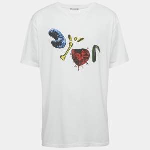 Pre Owned Dior Homme White Beatle Print Cotton T-Shirt XL