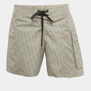 Pre Owned Dior Homme Grey Oblique Synthetic Shorts M