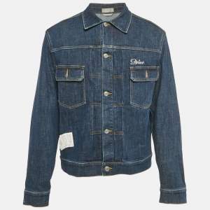 Pre Owned Dior Homme x Kenny Scharf Blue Playing Cards Denim Jacket L