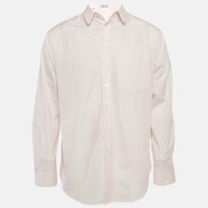 مملوكة مسبقًا قميص ديور أومه قطن وردي مخطط بأكمام طويلة مقاس صغير - سمول