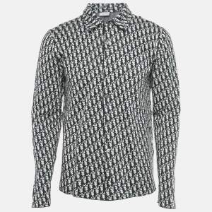 Pre Owned Dior Homme Blue Oblique Cotton Knit Shirt M