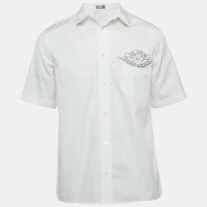 مملوكة مسبقًا Dior Homme x Jordan White Air Dior Print Cotton Shirt M