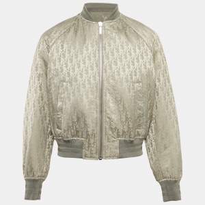 Pre Owned Dior Homme Grey Oblique Nylon Reversible Blouson M