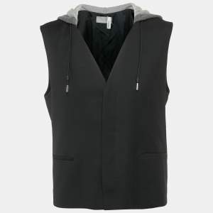 Pre Owned Dior Homme Black Virgin Wool Suit Vest XL