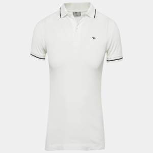Pre Owned Dior Homme White Pique Polo T-Shirt XS