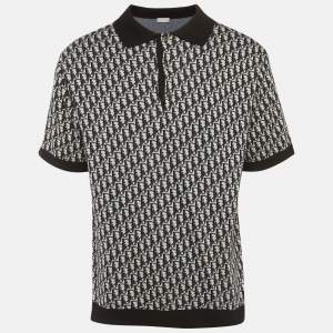 Pre Owned تي شيرت ديور هوم رجالي قطن أزرق مائل مقاس كبير