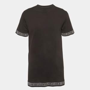 Pre Owned Dior Homme Black Logo Embroidered Jersey T-Shirt S