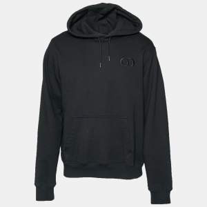 مملوكة مسبقًا Dior Homme Black Jersey Logo Detail Hoodie XXL