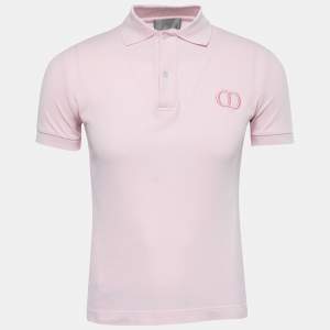 Dior Homme Pink Logo-Embroidered Cotton Pique Polo T-Shirt XXS