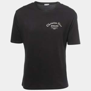 Dior Homme Black Atelier Print Cotton Crew Neck T-Shirt S
