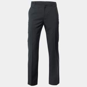 Dior Homme Black Wool Drop 10 Tailored Trousers M