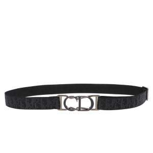 Pre Owned Dior Black CD Logo Belt 100cm