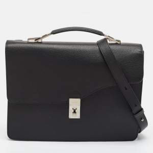 Dior Black Leather Elite Briefcase