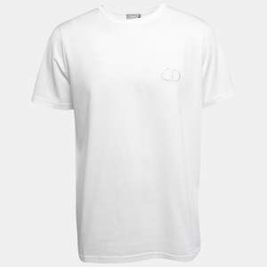 Dior Homme White CD Icon Cotton Crew Neck T-Shirt XL