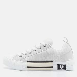 Dior White Oblique Canvas B23 Skater Sneakers Size 43