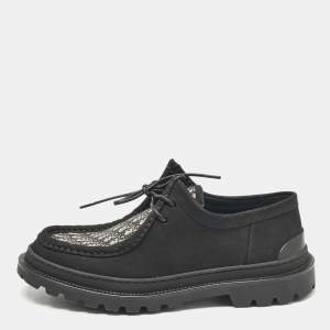 Dior Black Nubuck Leather Lace Up Moccasins Size 42