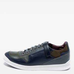 Dior Homme Multicolor Leather and Fabric Zip Low Top Sneakers Size 43.5