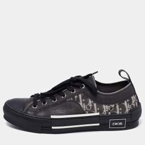 Dior Black Rubber and Mesh B23 Low-Top Sneakers Size 42.5