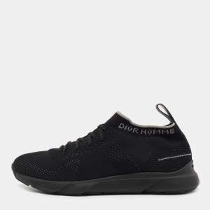 Dior Black Knit Fabric B21 Sneakers Size 40
