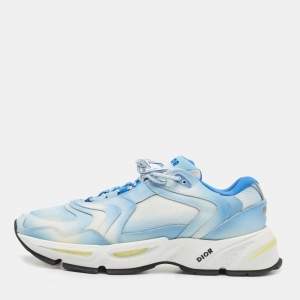 Dior Blue/White Leather and Mesh CD1 Low Sneakers Size 46