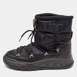 Dior Black Nylon and Leather Snow Boots Size 42
