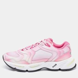 Dior Pink/White Mesh and Leather CD1 Gradient Sneakers Size 41