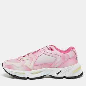 DIOR Pink Mesh and Leather CD1 Gradient Sneakers Size 42