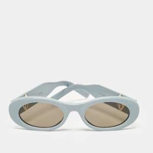 Dior Light Blue/Black CD Diamond R11 Oval Sunglasses