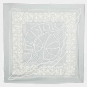 Dior X Jordan Light Blue AirDior Print Silk Bandana Scarf 