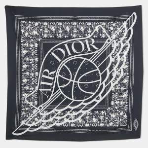 Dior X Jordan Navy Blue AirDior Print Silk Bandana Scarf 