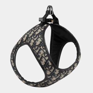 Dior Navy Blue Oblique Canvas and Leather Pet Harness S